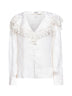 Blusa in jacquard di seta e pizzo avorio