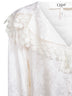 Blusa in jacquard di seta e pizzo avorio