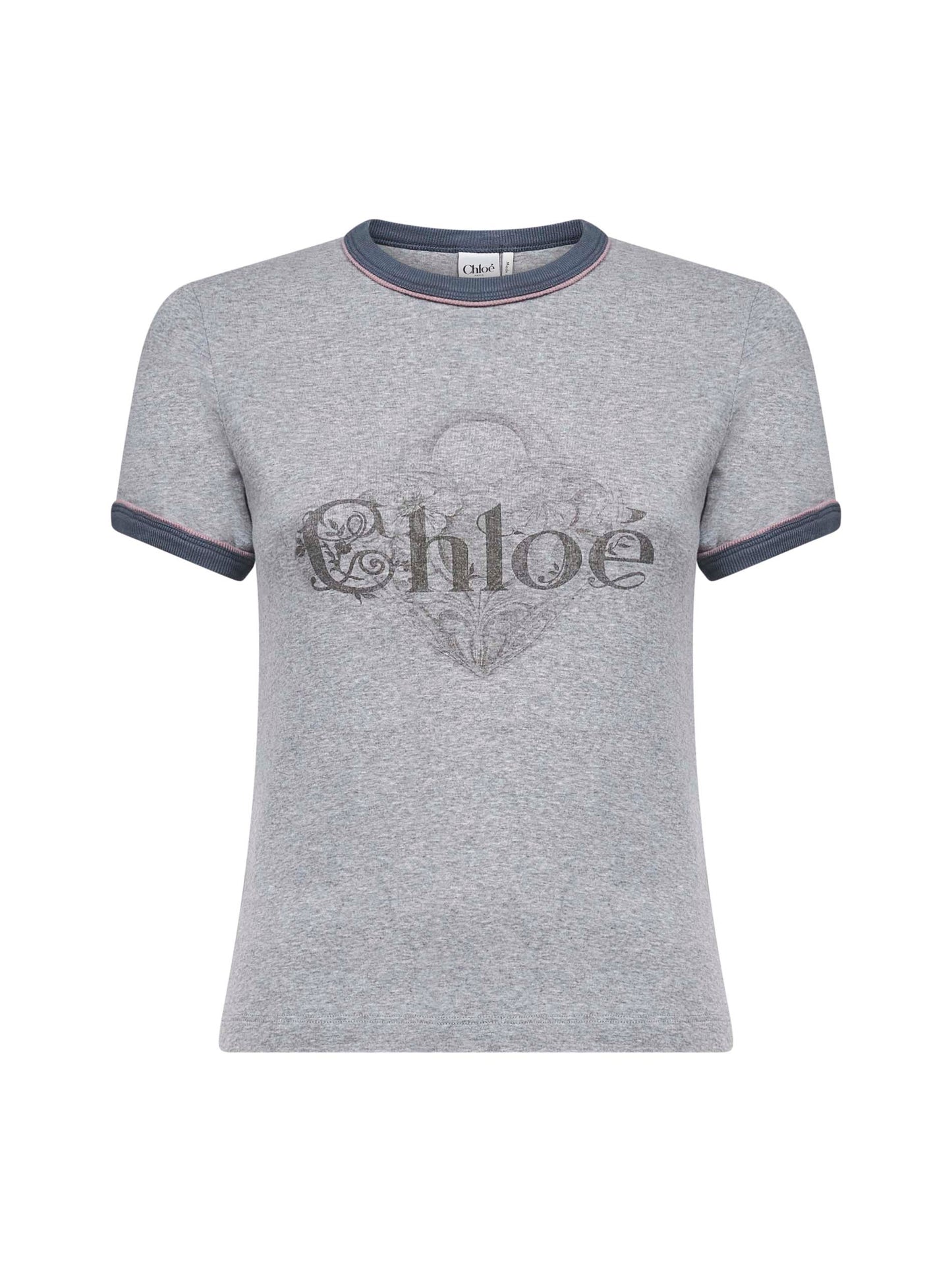 T-shirt baby fit con logo in jersey chiné grigio