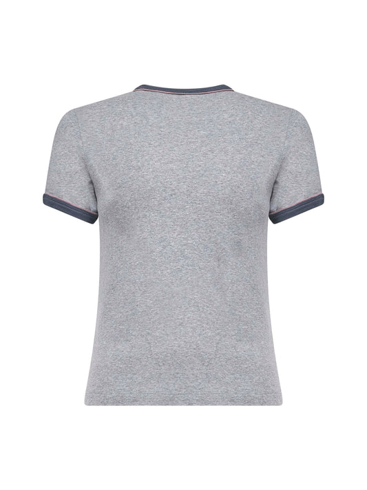 T-shirt baby fit con logo in jersey chiné grigio