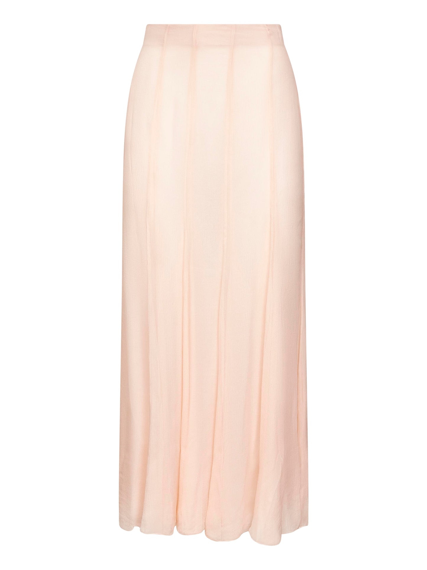 Nude silk muslin fluid maxi skirt