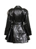 Black coated linen short riding coat