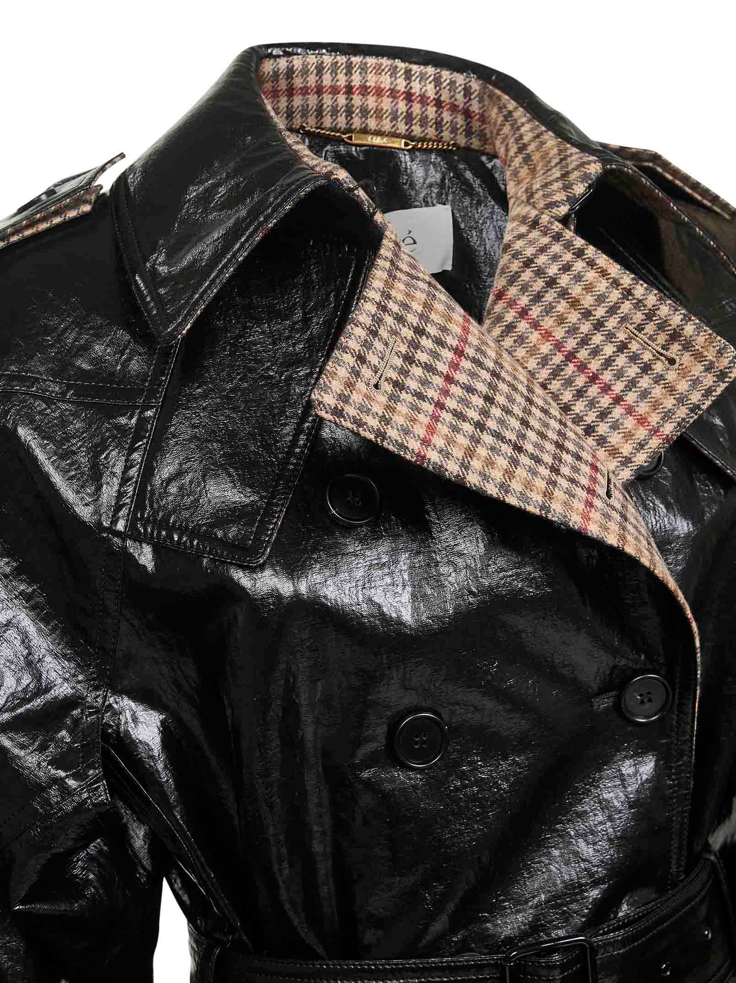 Black coated linen short riding coat
