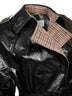 Black coated linen short riding coat
