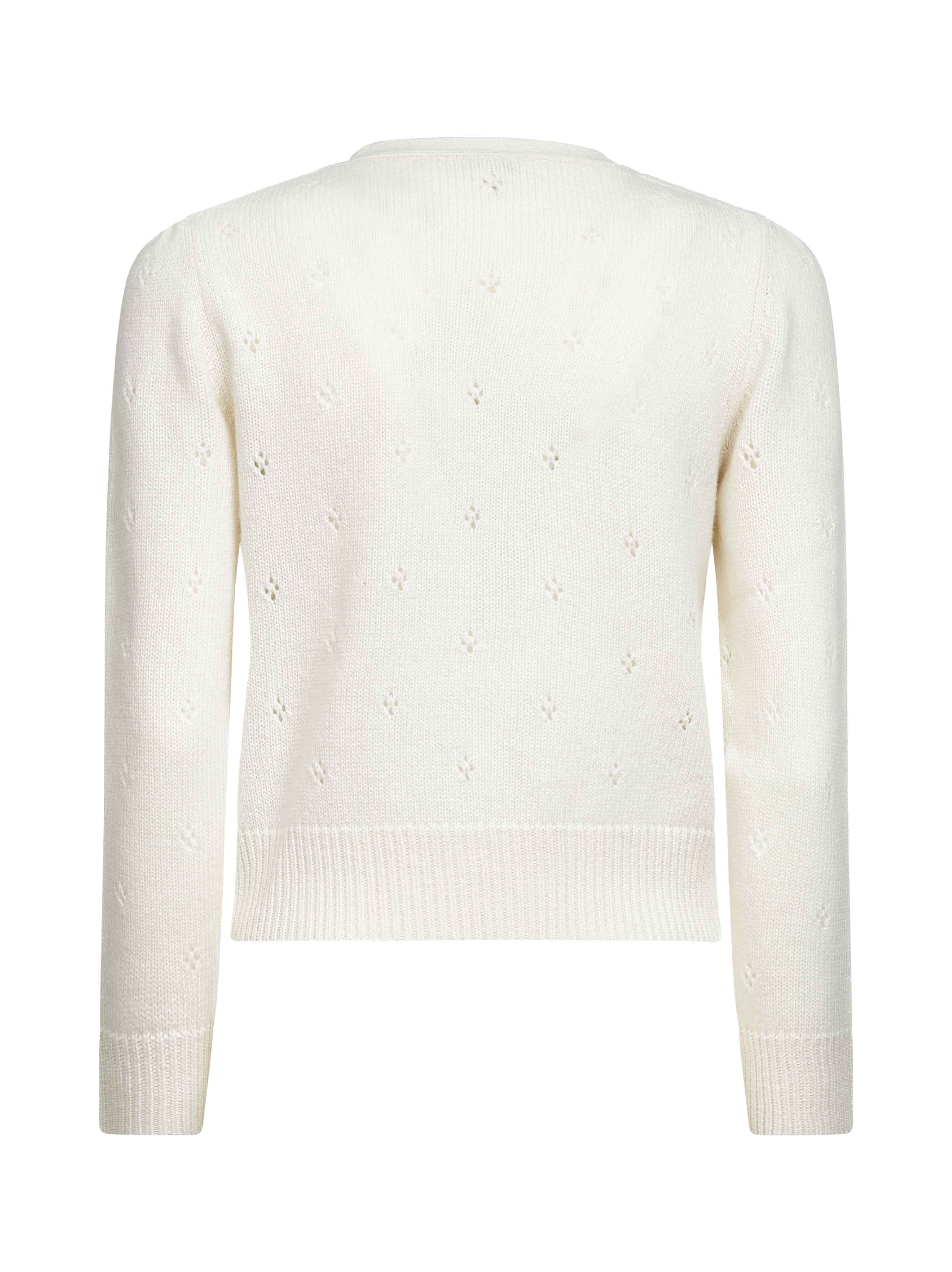 トップス marno Chloe knit tops white Chloe Lace-Collar Superfine Wool Rib Knit Top - Bergdorf Goodman