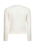 Ivory openwork knit fitted sweater
