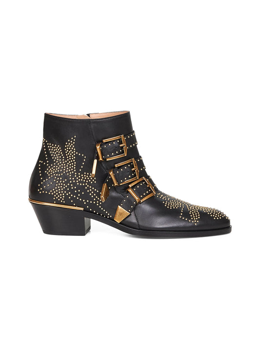 Black nappa leather Susanna ankle boots