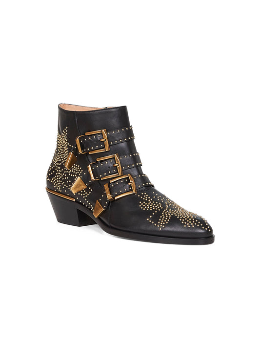 Black nappa leather Susanna ankle boots