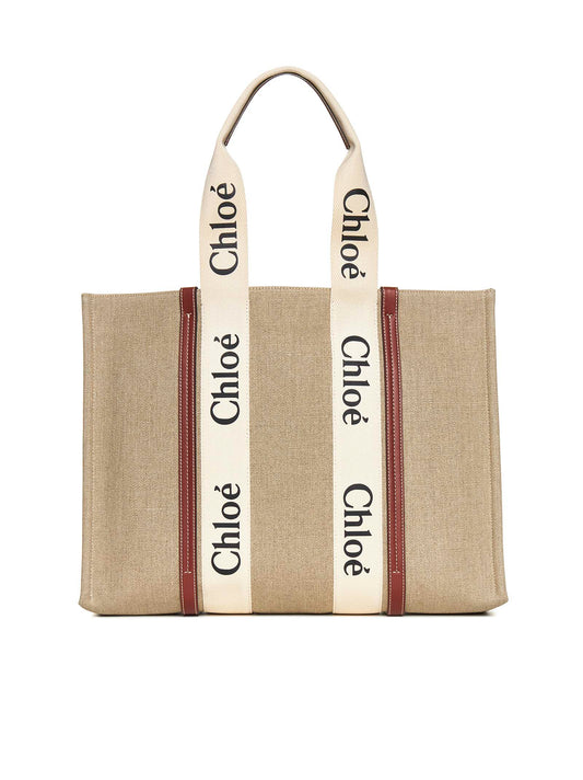 Woody linen tote bag