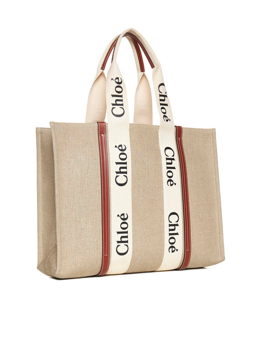 Woody linen tote bag