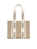 Medium Woody tote bag in linen