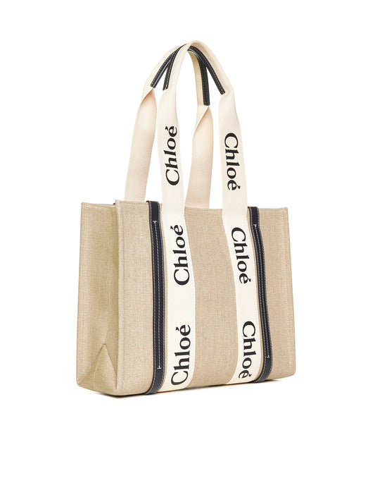 Woody linen tote bag