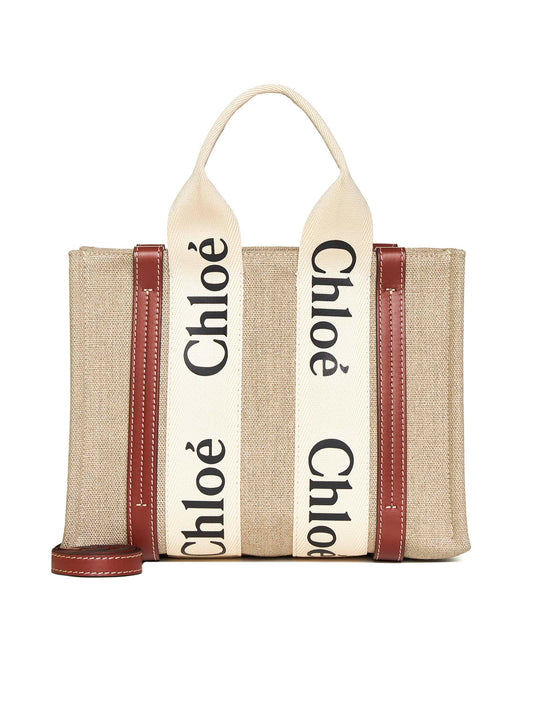 Tote bag piccola Woody in lino