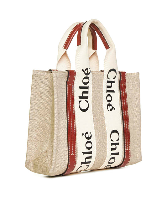Tote bag piccola Woody in lino