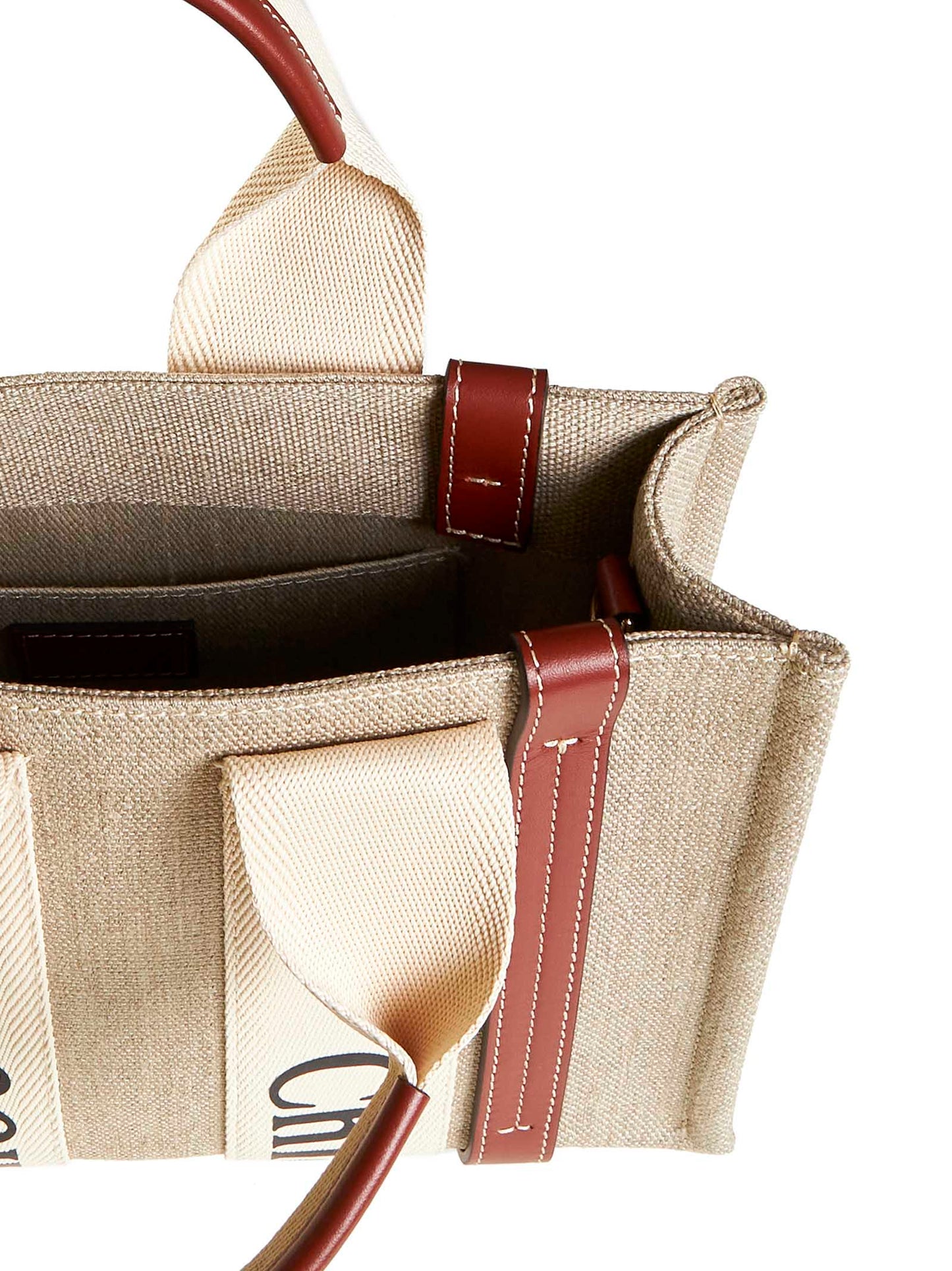 Tote bag piccola Woody in lino