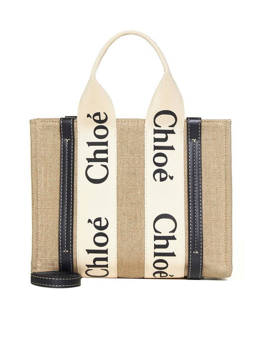 Small Woody linen tote bag