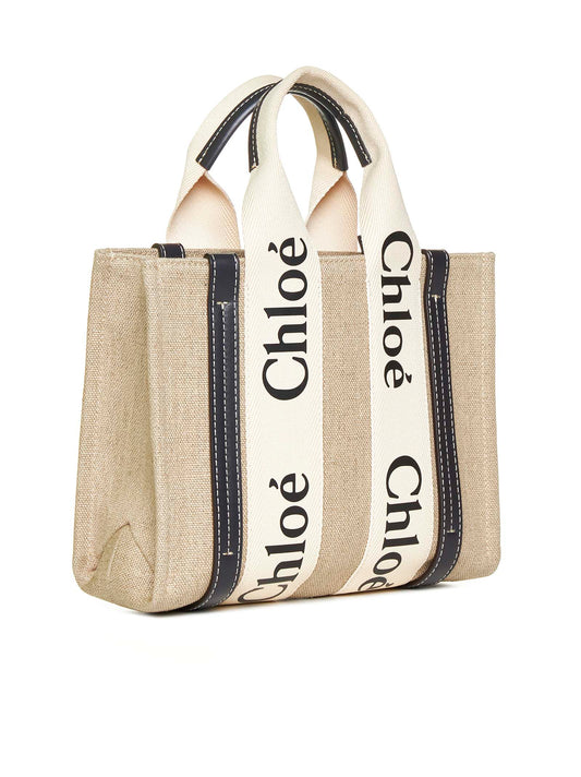 Small Woody linen tote bag