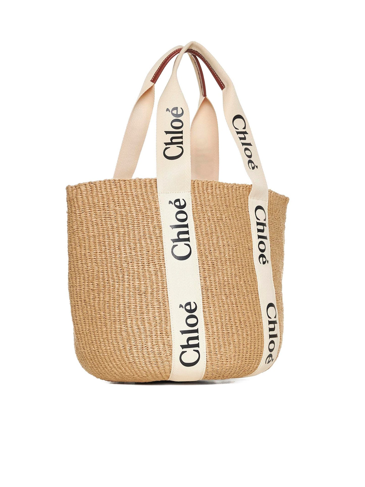 Large Woody Basket Bag in Natural Fibers