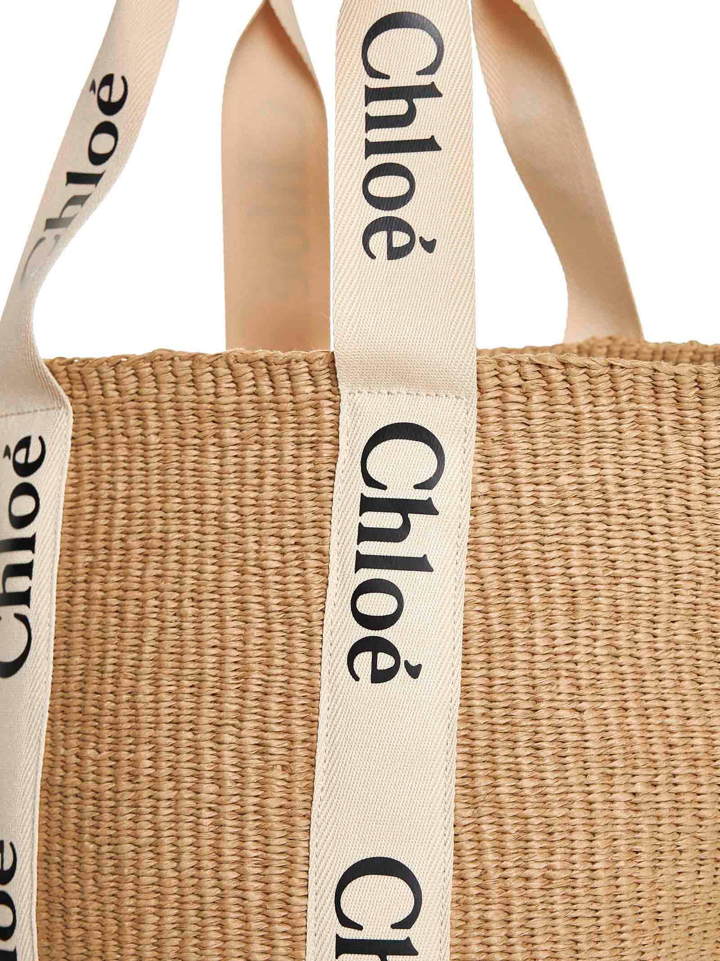 Large Woody Basket Bag in Natural Fibers