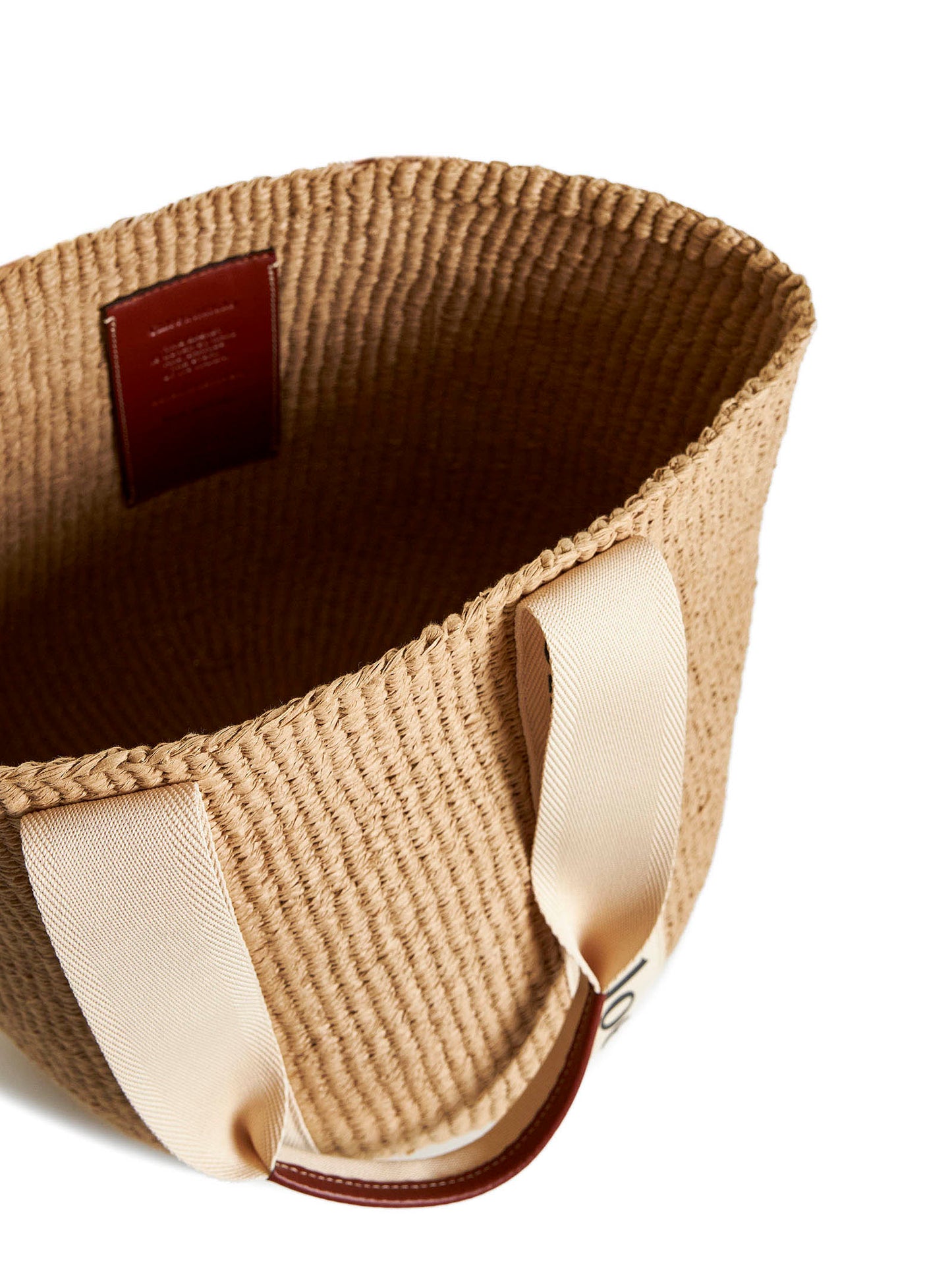 Large Woody Basket Bag in Natural Fibers