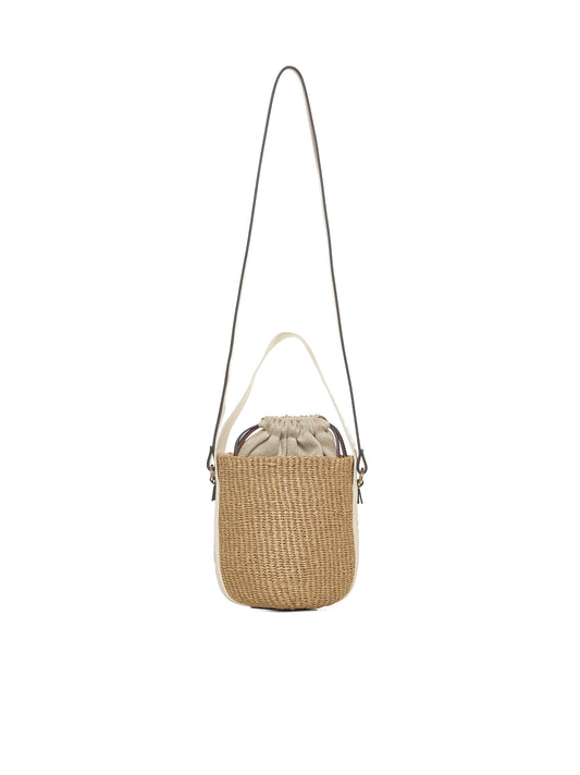 Small Woody basket bag in natural fibres