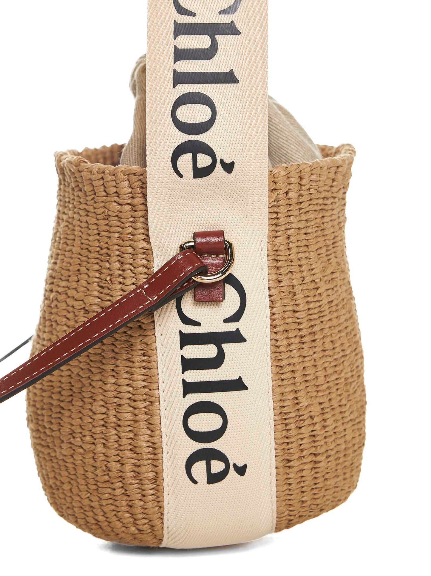 Small Woody basket bag in natural fibres