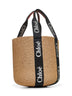 Beige Woody large tote bag