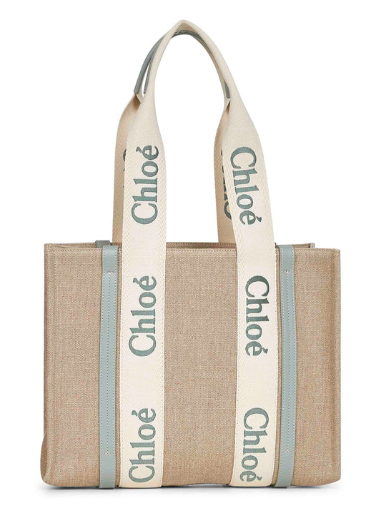 Beige Woody tote bag