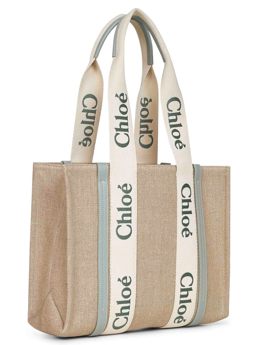 Beige Woody tote bag