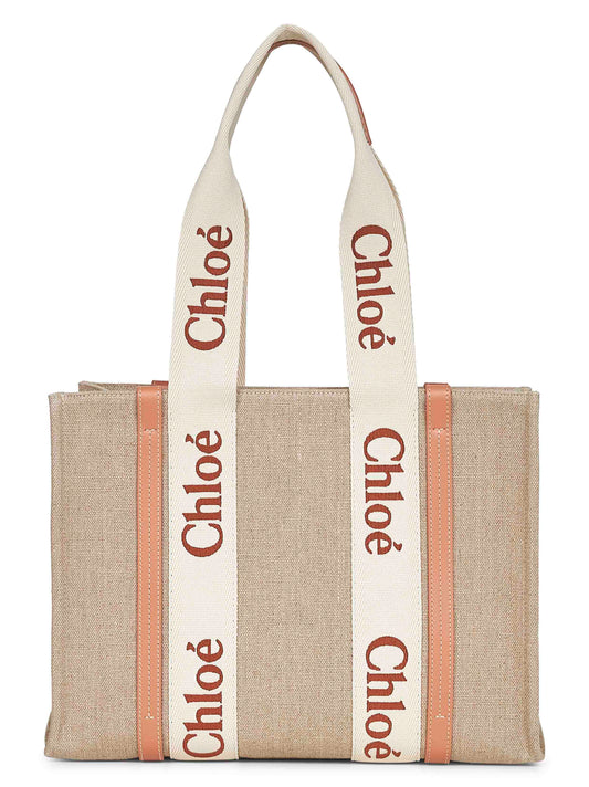 Beige Woody tote bag