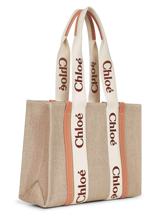 Beige Woody tote bag