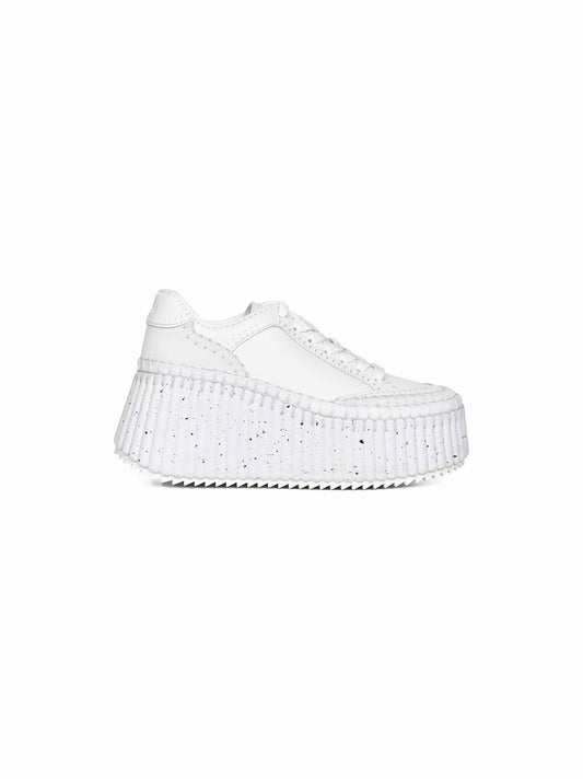 White Nama wedge sneakers