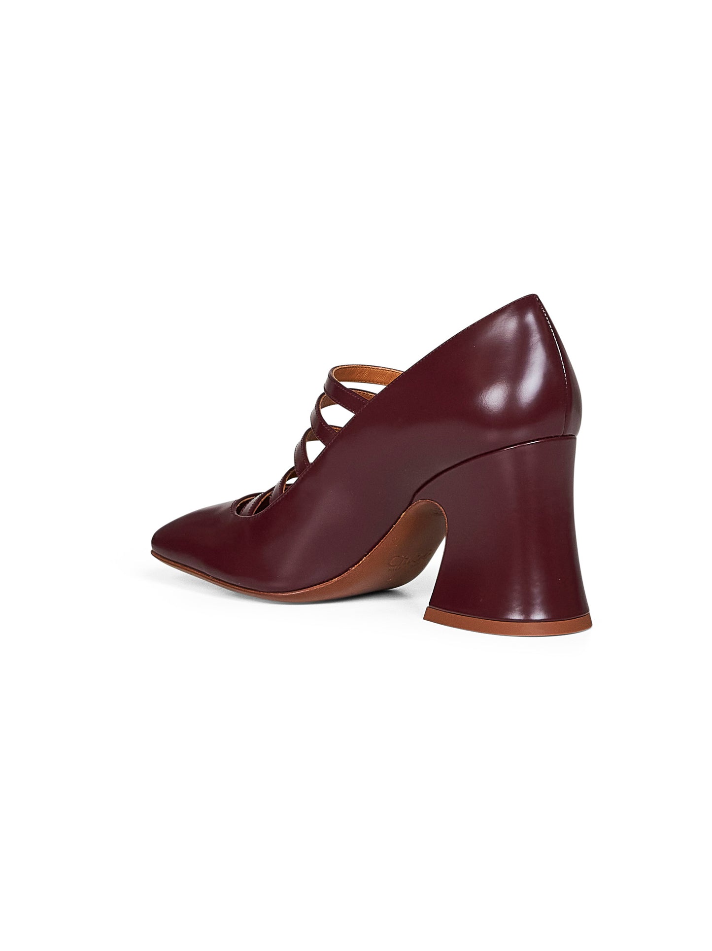 Burnt purple shiny calf leather Janis pumps
