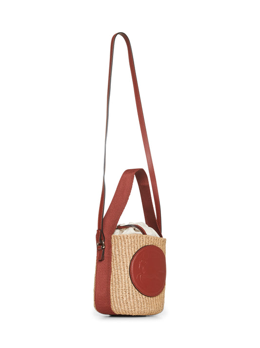 Beige Horse Medal small basket bag