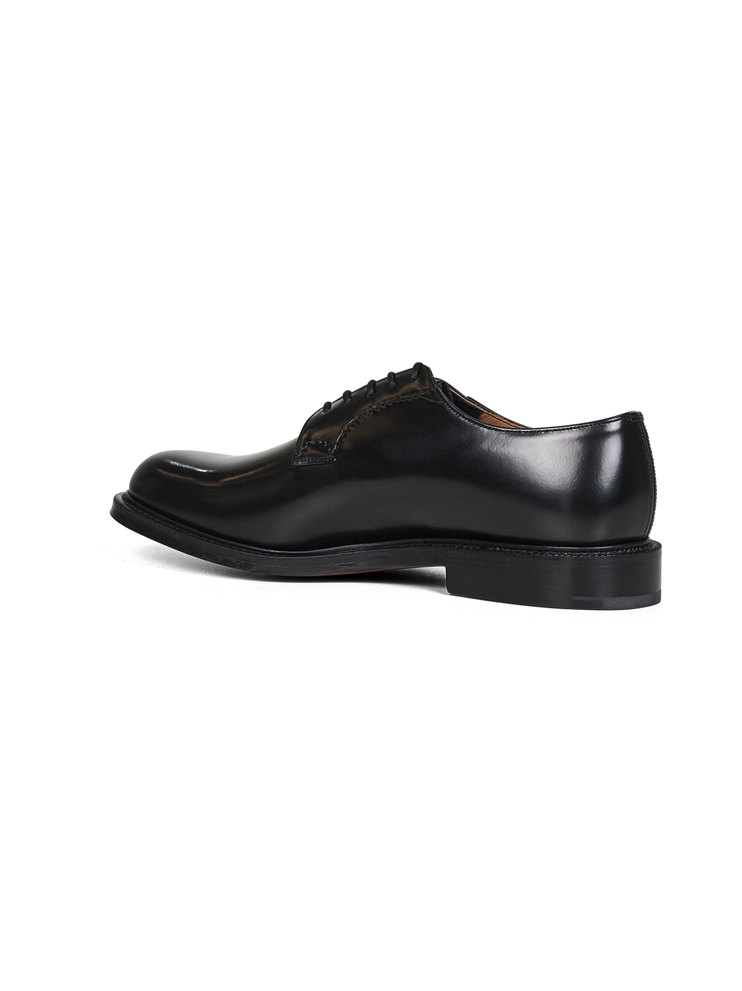 Black leather Shannon lace-up derby blucher