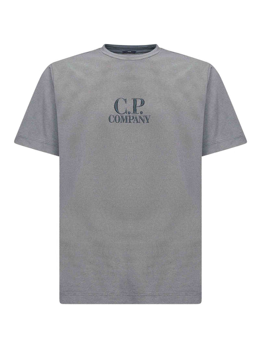 T-shirt Tacting Piquet Embroidery grigia