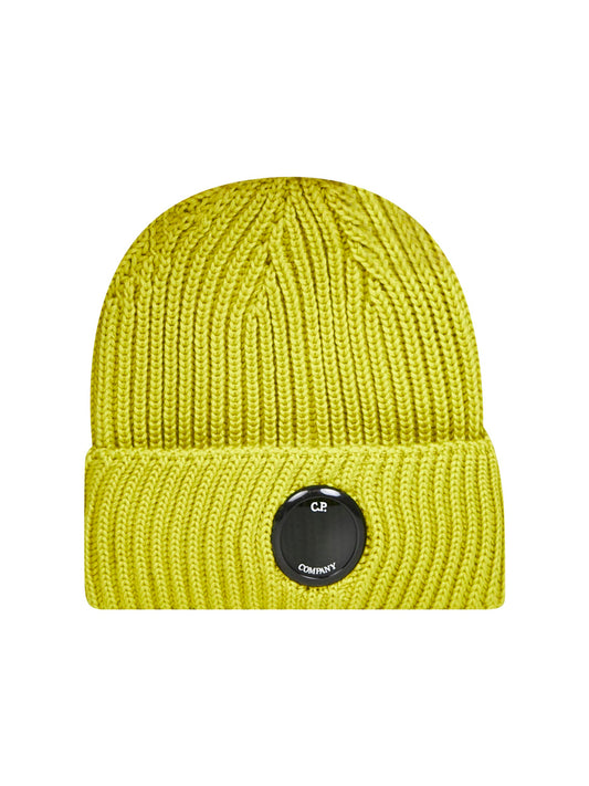 Yellow Extrafine Merino Wool Lens beanie