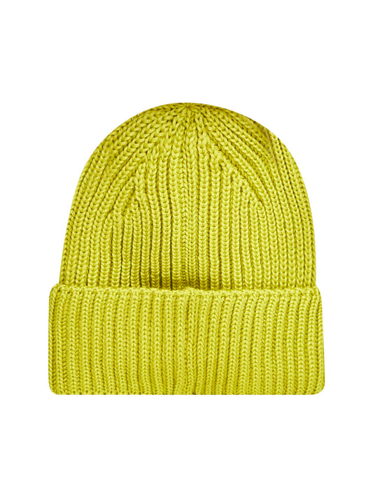 Yellow Extrafine Merino Wool Lens beanie