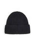 Black wool beanie with Lens detail