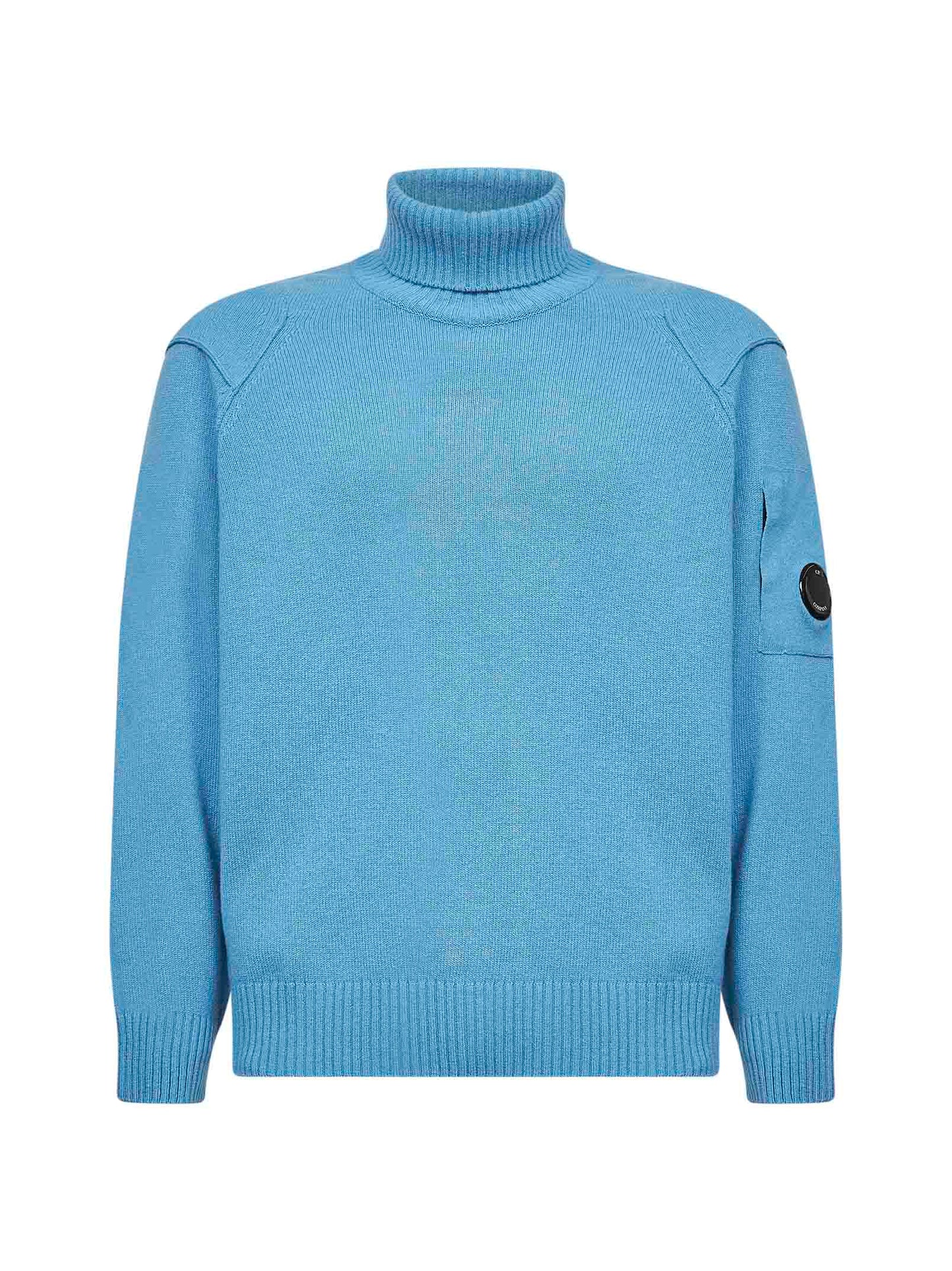 Light blue Lambswool GRS turtleneck sweater