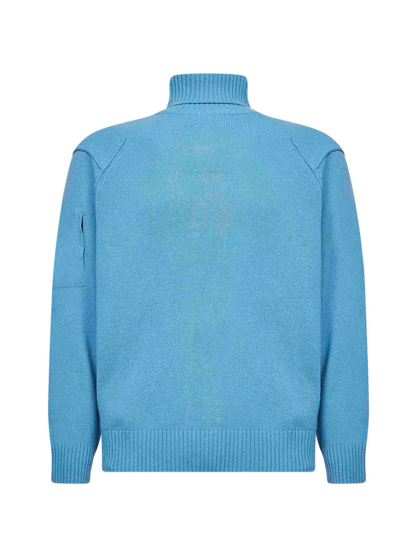 Light blue Lambswool GRS turtleneck sweater