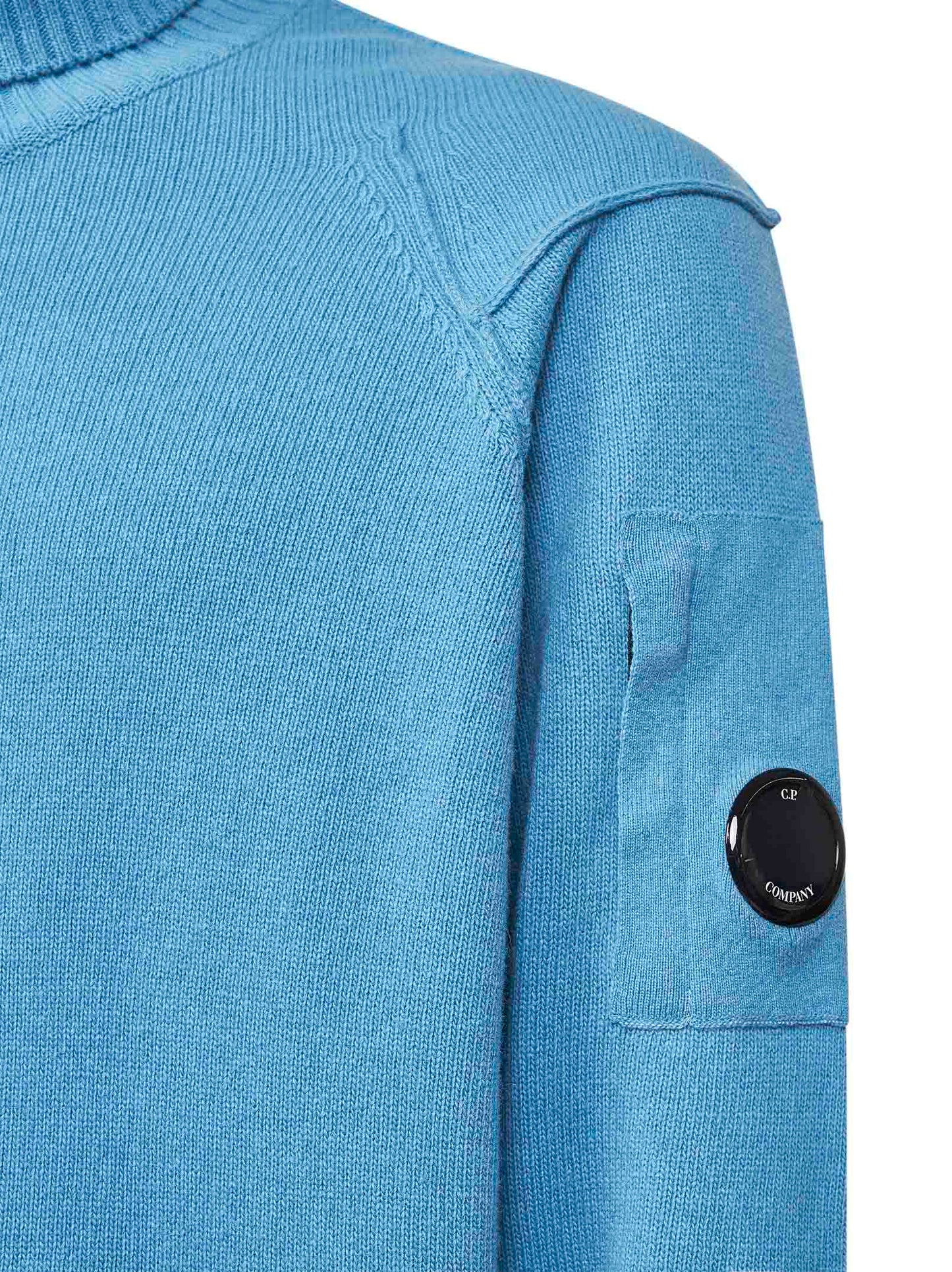 Light blue Lambswool GRS turtleneck sweater