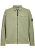Grey Organic Gabardine Zipped overshirt