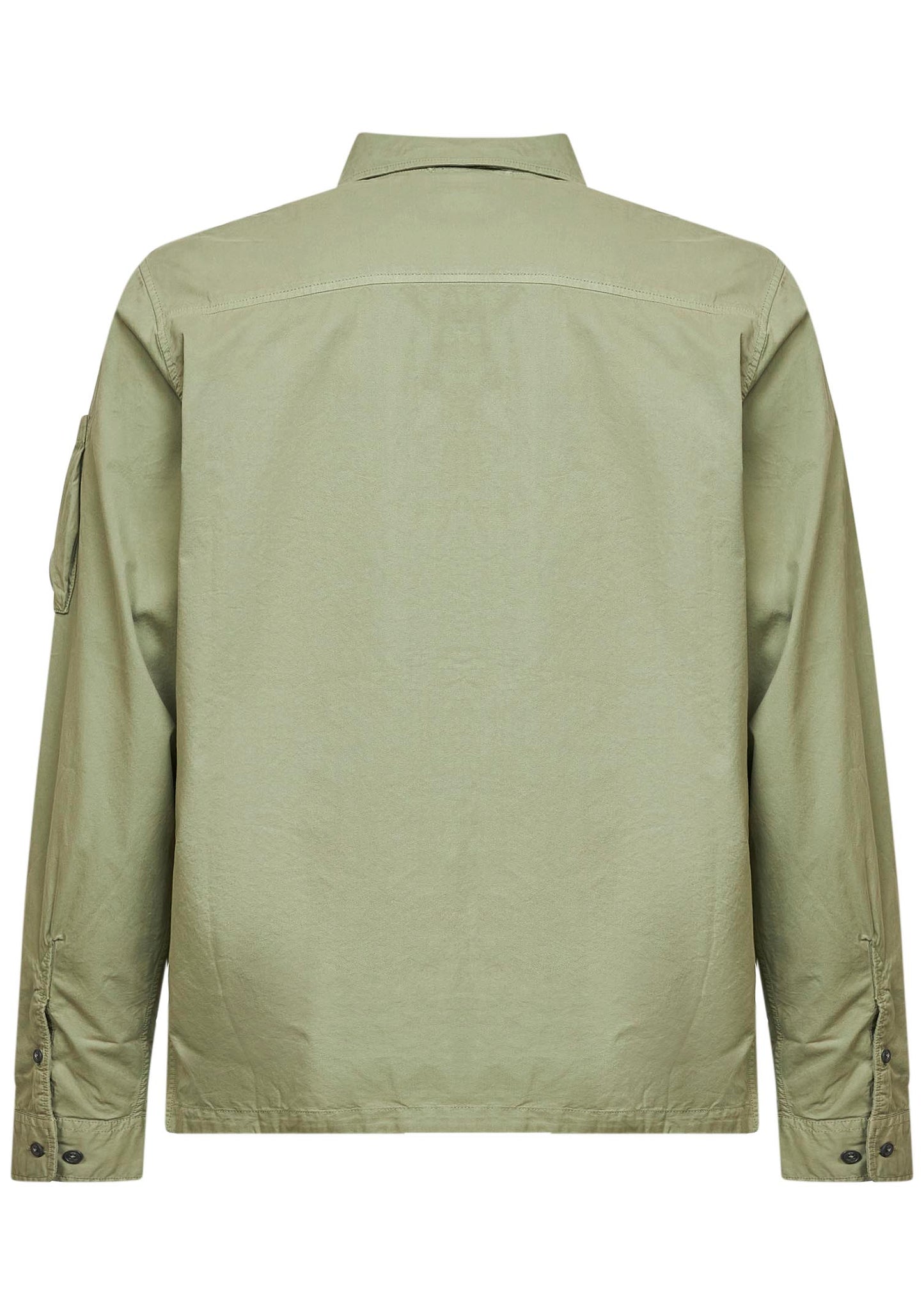 Grey Organic Gabardine Zipped overshirt