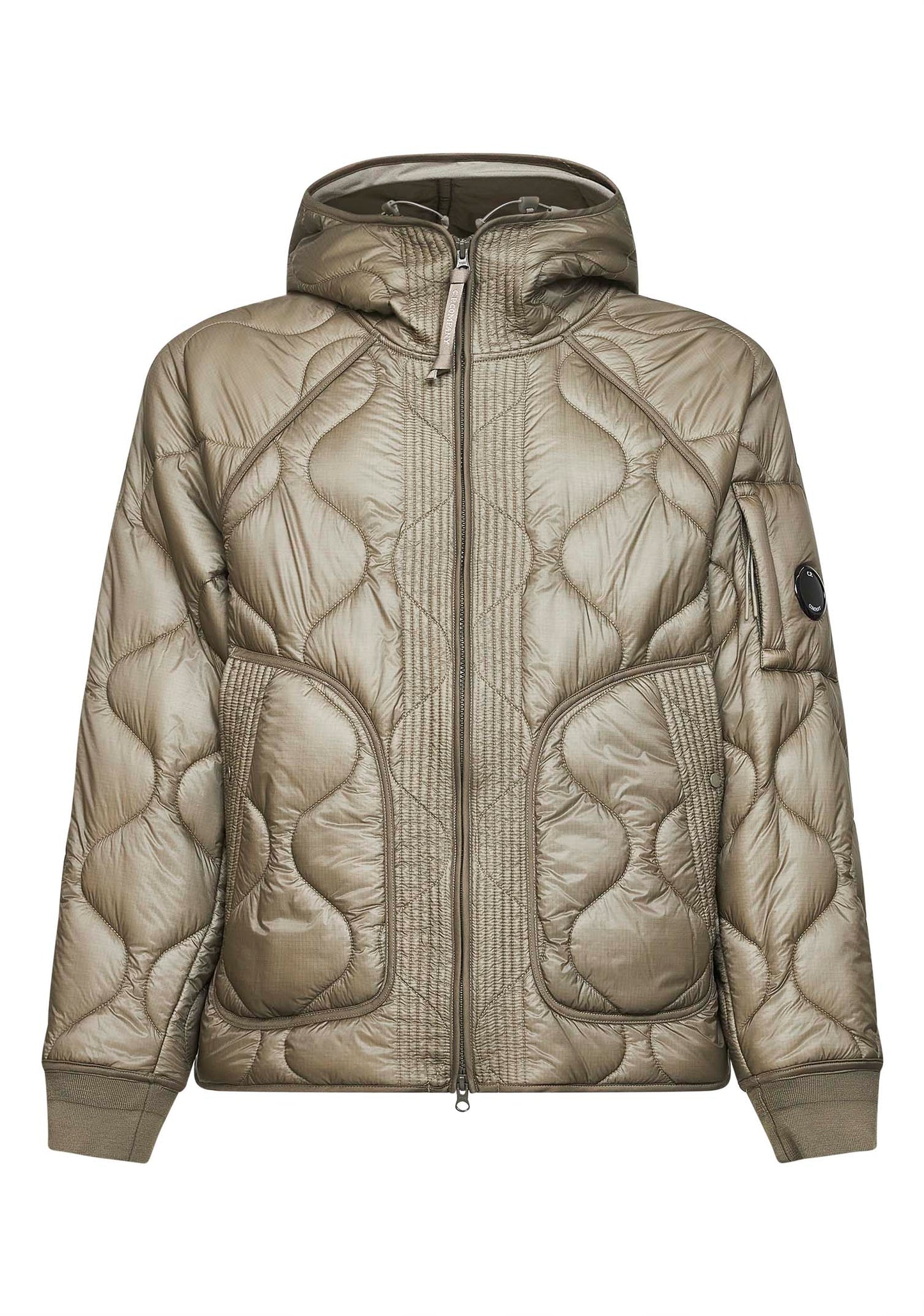 Grey Padded Hooded Liner down jacket