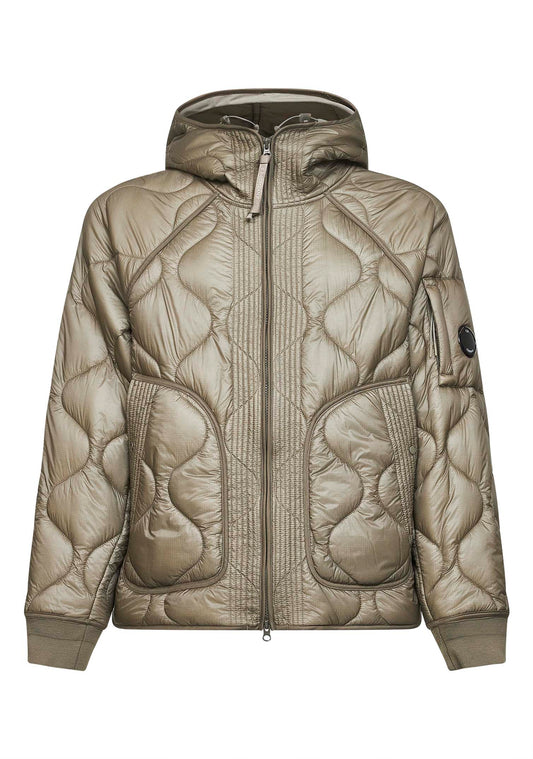 Grey Padded Hooded Liner down jacket