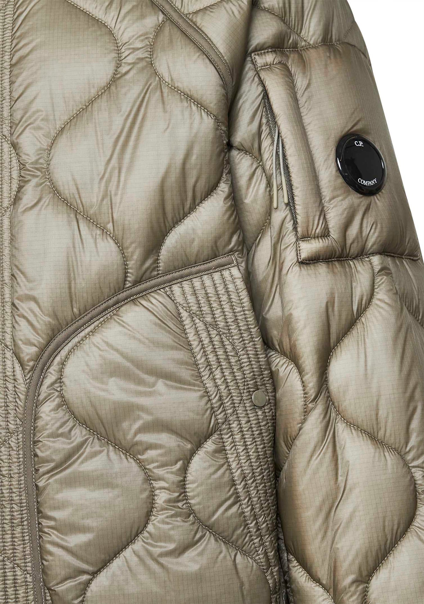 Grey Padded Hooded Liner down jacket