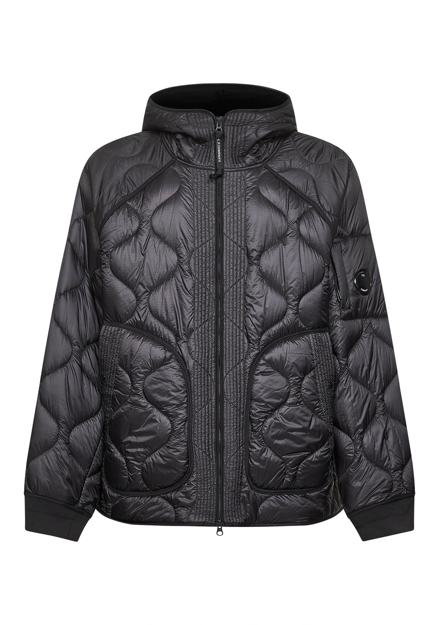 Black Padded Hooded Liner down jacket