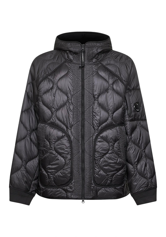 Black Padded Hooded Liner down jacket