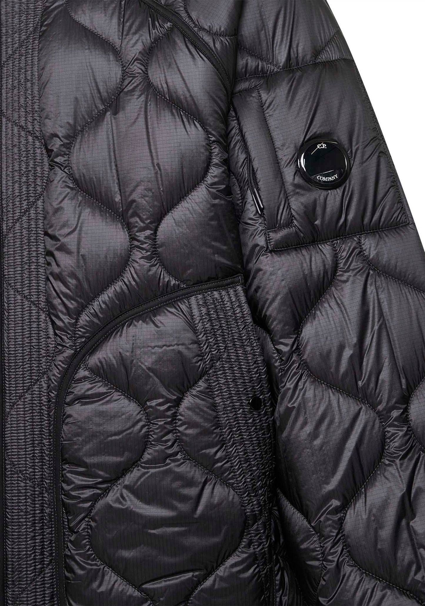 Black Padded Hooded Liner down jacket
